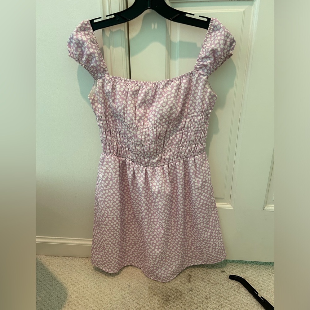 Puff sleeve floral babydoll dress